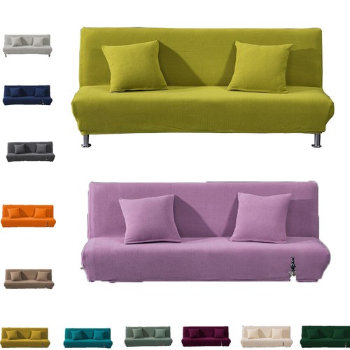 Thick elastic armless sofa bed - armless,