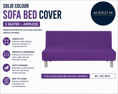 Solid colour armless sofa bed - colour,